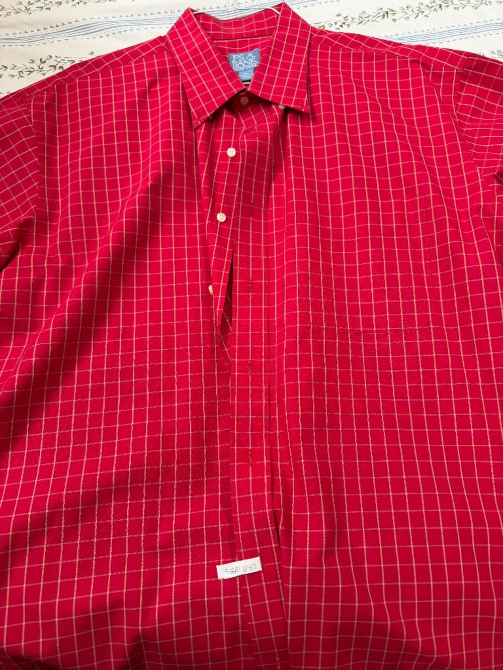 Jos. A Banks, stay cool short sleeve RED XL, mint